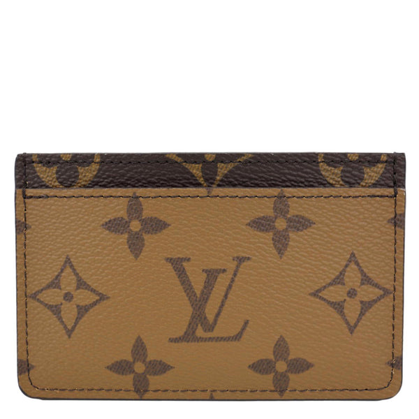 LOUIS VUITTON Monogram Reverse Canvas Card Holder Brown