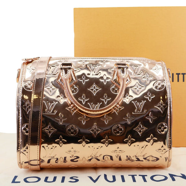 LOUIS VUITTON Speedy Bandouliere 25 Monogram Miroir Leather Shoulder Bag Copper