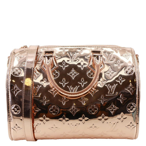 LOUIS VUITTON Speedy Bandouliere 25 Monogram Miroir Leather Shoulder Bag Copper