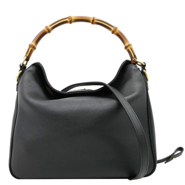 GUCCI Diana Medium Leather Top Handle Shoulder Bag Black 746124