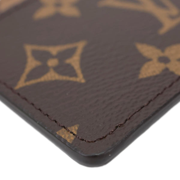 LOUIS VUITTON Monogram Reverse Canvas Card Holder Brown