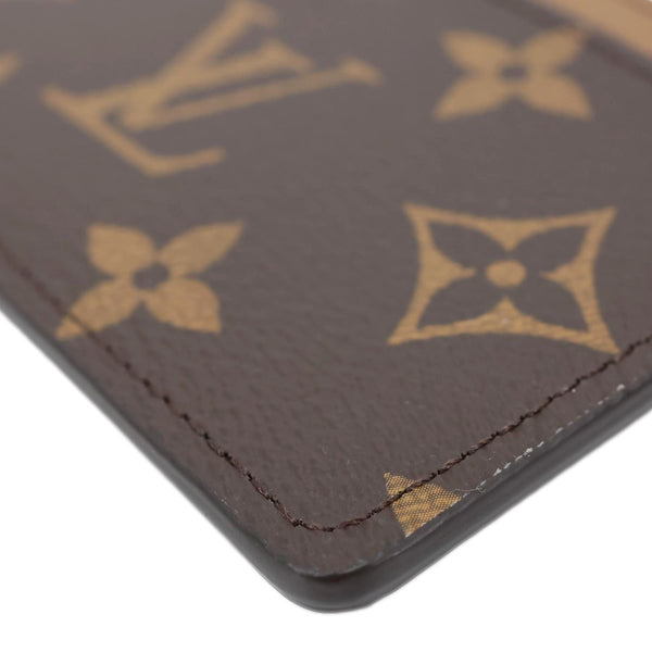 LOUIS VUITTON Monogram Reverse Canvas Card Holder Brown