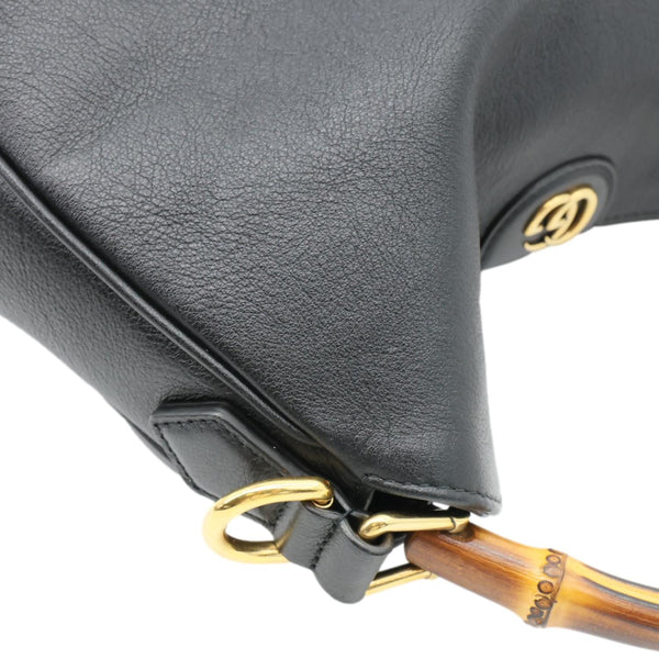 GUCCI Diana Medium Leather Top Handle Shoulder Bag Black 746124