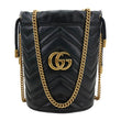 GUCCI GG Marmont Calfskin Matelasse Leather Bucket Bag Black