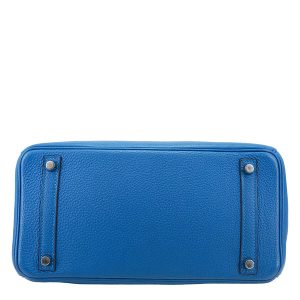 HERMES Birkin 30 Togo Leather Tote Bag Blue