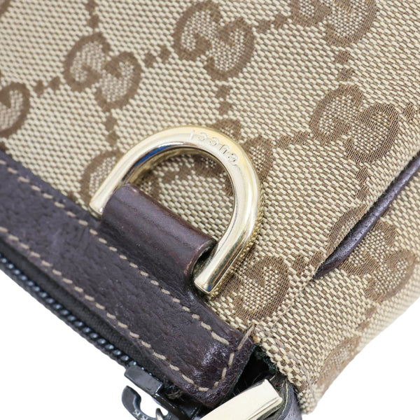 GUCCI Abbey D-Ring GG Canvas Pochette Bag Beige 145750