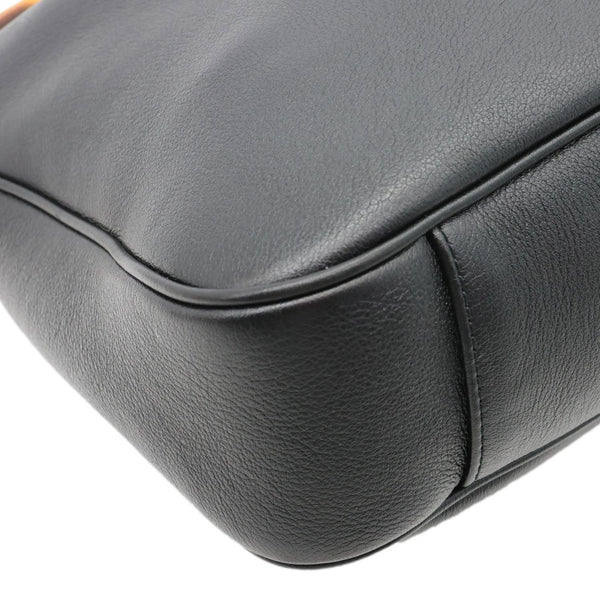 GUCCI Diana Medium Leather Top Handle Shoulder Bag Black 746124