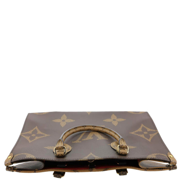 LOUIS VUITTON Onthego MM Reverse Monogram Giant Canvas Tote Bag Brown