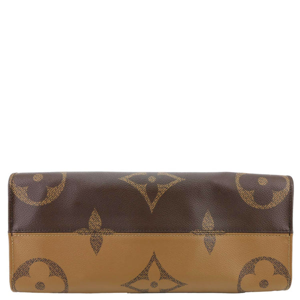 LOUIS VUITTON Onthego MM Reverse Monogram Giant Canvas Tote Bag Brown