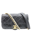 CHANEL Crystal Pearls Rectangular Flap Mini Quilted Leather Chain Crossbody Bag Black