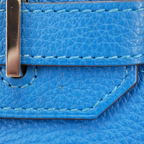 HERMES Birkin 30 Togo Leather Tote Bag Blue