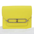 HERMES Roulis Slim Evercolor Mini Pebbled Calfskin Leather Belt Bag Lime Yellow