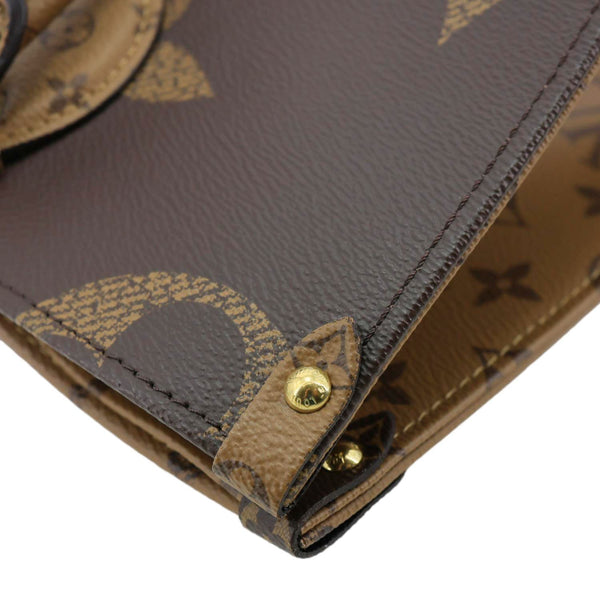 LOUIS VUITTON Onthego MM Reverse Monogram Giant Canvas Tote Bag Brown