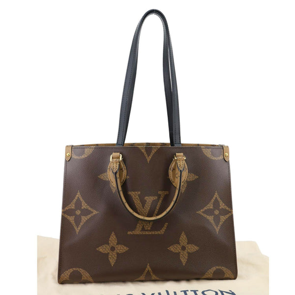 LOUIS VUITTON Onthego MM Reverse Monogram Giant Canvas Tote Bag Brown