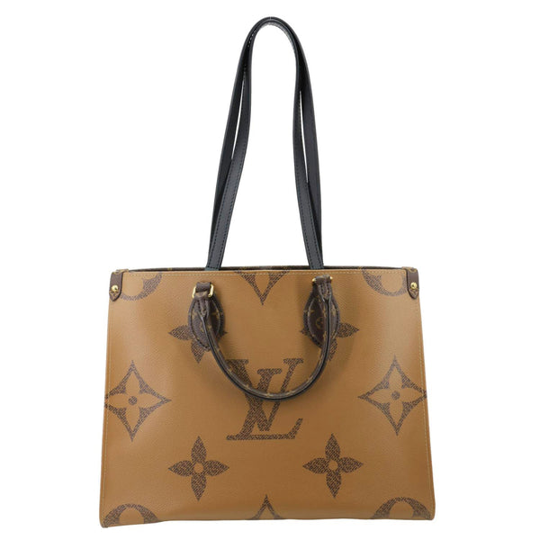 LOUIS VUITTON Onthego MM Reverse Monogram Giant Canvas Tote Bag Brown