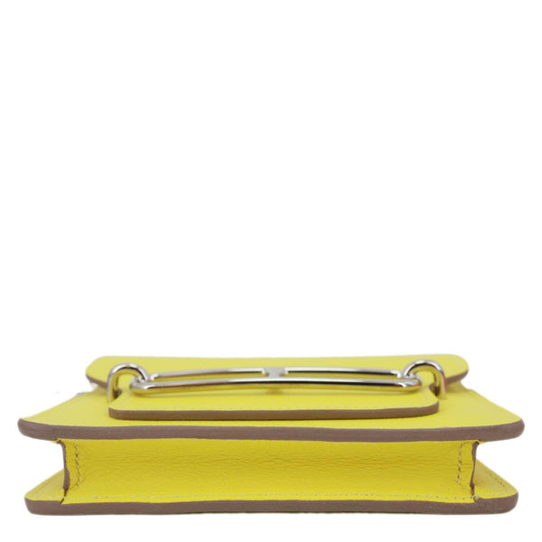 HERMES Roulis Slim Evercolor Mini Pebbled Calfskin Leather Belt Bag Lime Yellow