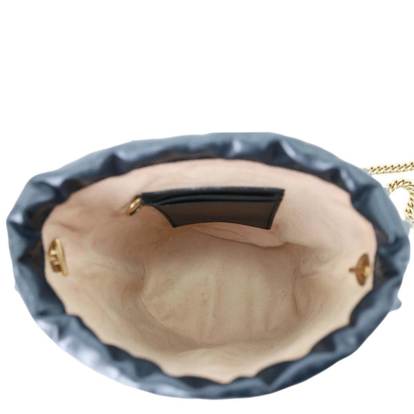 GUCCI GG Marmont Calfskin Matelasse Leather Bucket Bag Black