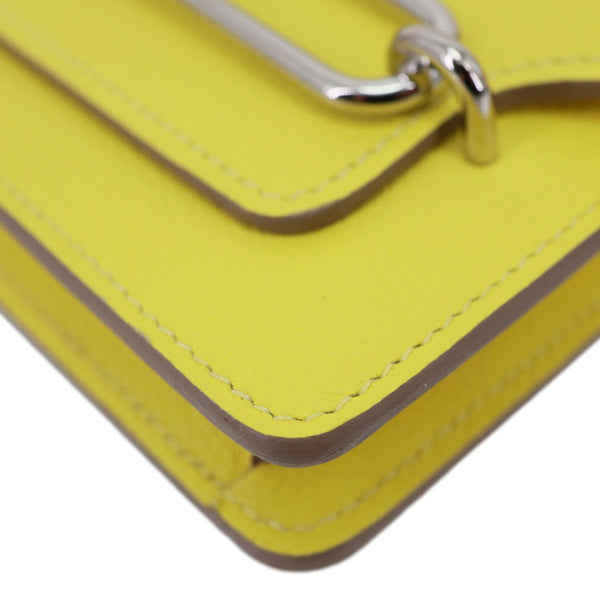 HERMES Roulis Slim Evercolor Mini Pebbled Calfskin Leather Belt Bag Lime Yellow