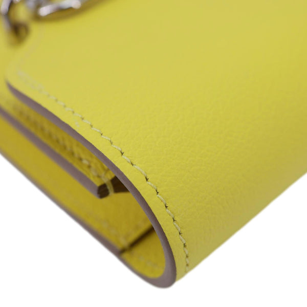 HERMES Roulis Slim Evercolor Mini Pebbled Calfskin Leather Belt Bag Lime Yellow