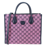 GUCCI Interlocking G Small Monogram Canvas Tote Bag Pink 659983