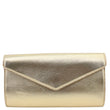 YVES SAINT LAURENT Y-Mail Metallic Calfskin Leather Clutch Gold