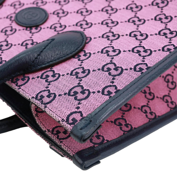 GUCCI Interlocking G Small Monogram Canvas Tote Bag Pink 659983