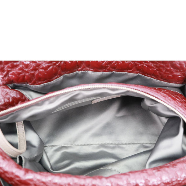 CHANEL Paris-Moscou Rock In Moscou Patent Leather Tote Bag Burgundy