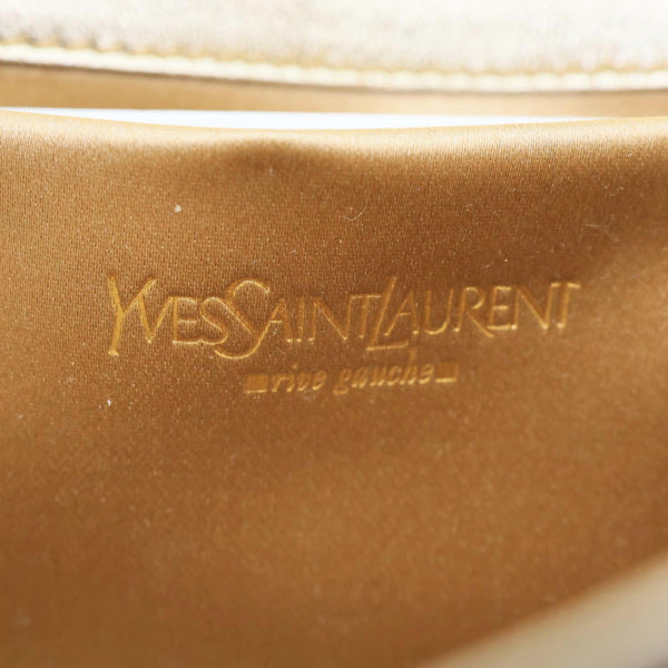 YVES SAINT LAURENT Y-Mail Metallic Calfskin Leather Clutch Gold