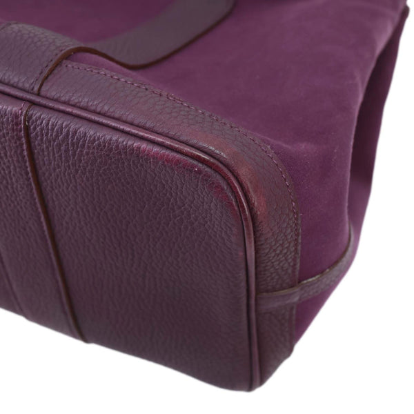 HERMES Garden Party 36 Canvas Negonda Leather Tote Bag Purple