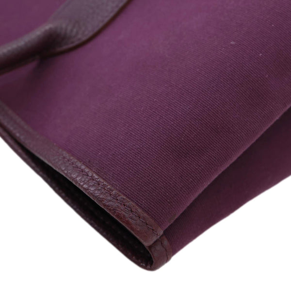 HERMES Garden Party 36 Canvas Negonda Leather Tote Bag Purple