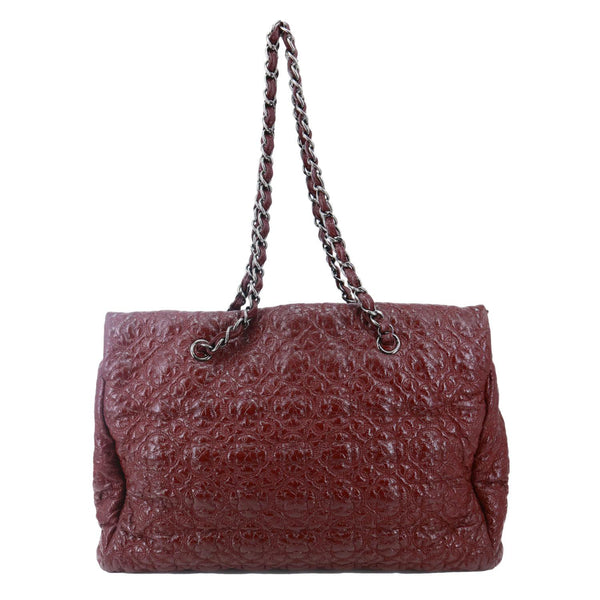 CHANEL Paris-Moscou Rock In Moscou Patent Leather Tote Bag Burgundy