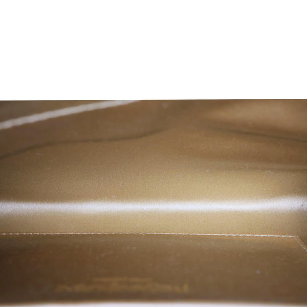 YVES SAINT LAURENT Y-Mail Metallic Calfskin Leather Clutch Gold
