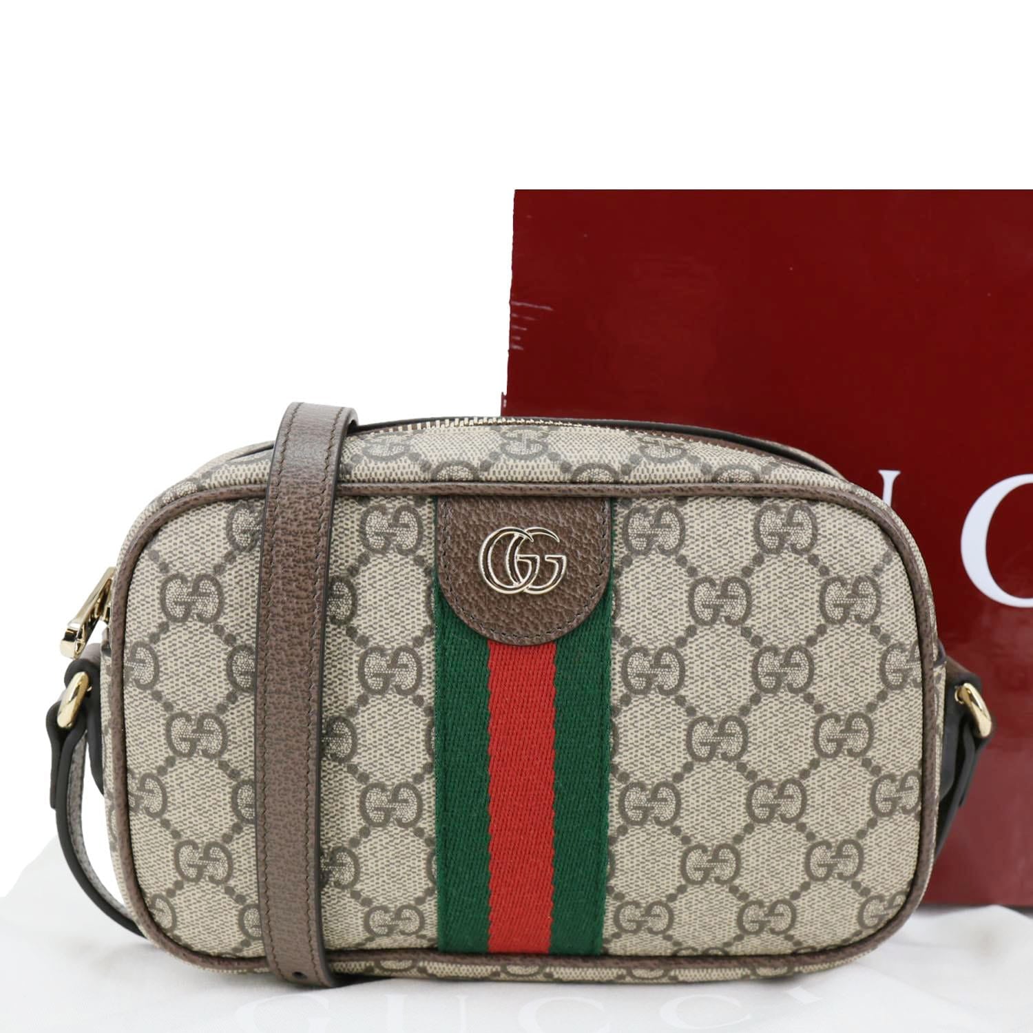 GUCCI Ophidia Small GG Supreme Canvas Camera Bag Beige 838480