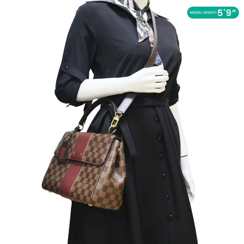 LOUIS VUITTON Bond Street MM Damier Ebene Satchel Bag Bordeaux