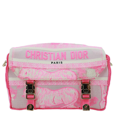 CHRISTIAN DIOR Diorcamp Toile de Jouy Embroidered Canvas Messenger Bag Pink
