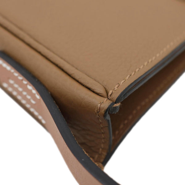 HERMES Perspective Cavaliere 21 Togo Leather Shoulder Bag Brown