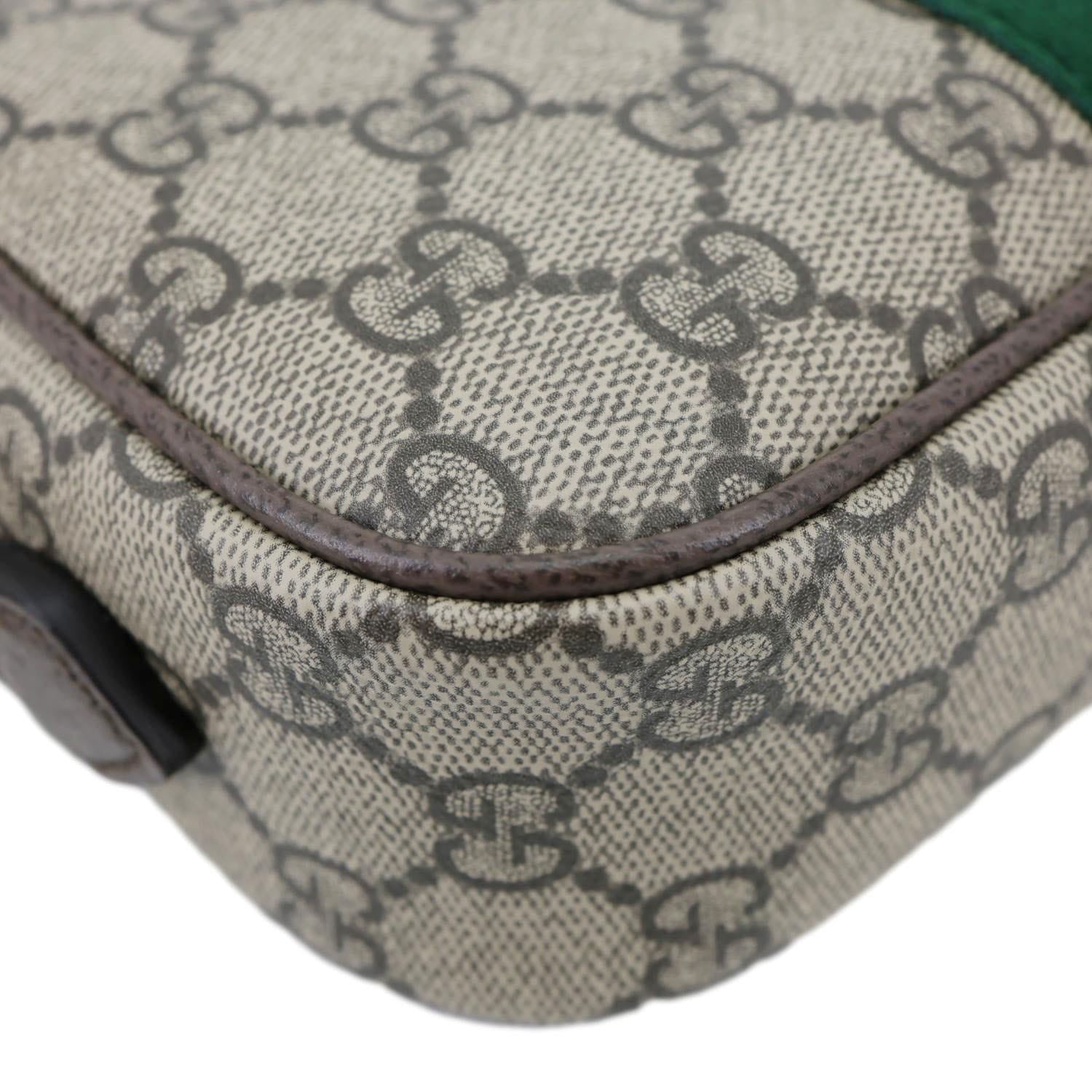 GUCCI グッチ スモール カメラバッグ GGスプリーム ショルダーバッグ 838480 ベージュ＆ダークブラウン Ophidia small camera bag in beige and brown GG fabric | GUCCI® US