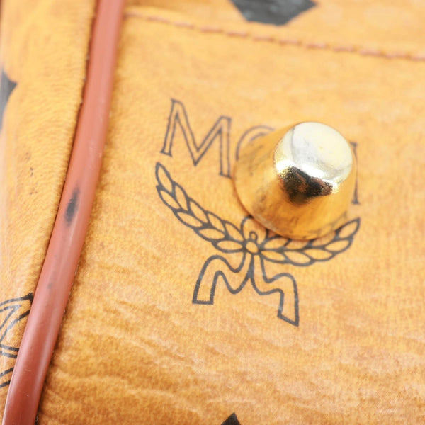 MCM Monogram Visetos Canvas Boston Bag Cognac