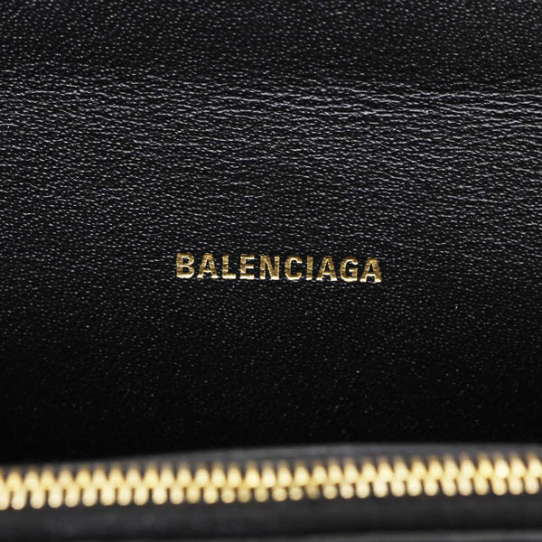 BALENCIAGA Sharp XS Calfskin Leather Top-Handle Crossbody Bag Black