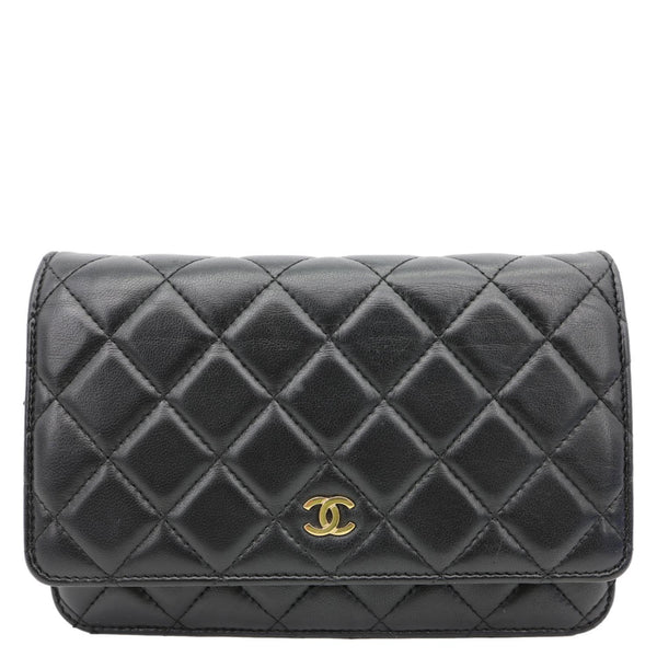 CHANEL WOC Wallet on Chain Leather Shoulder Bag Black