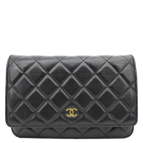 CHANEL WOC Wallet on Chain Leather Shoulder Bag Black
