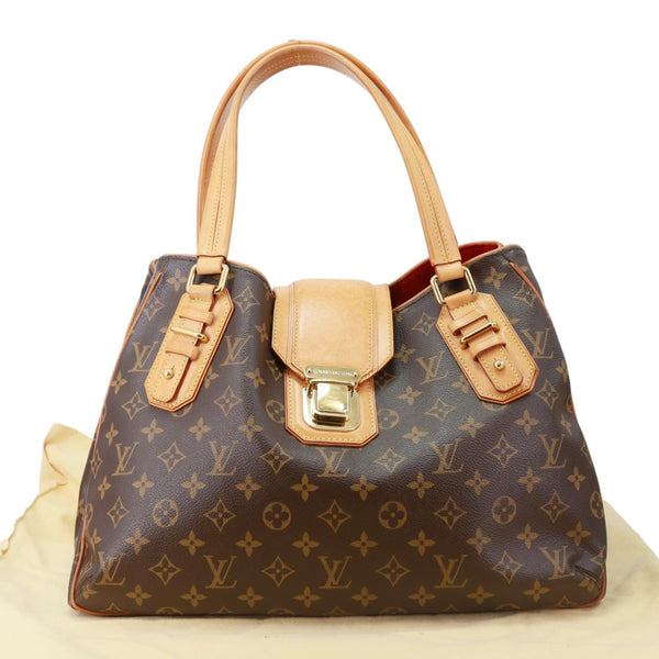 LOUIS VUITTON Griet Monogram Canvas Tote Bag Brown