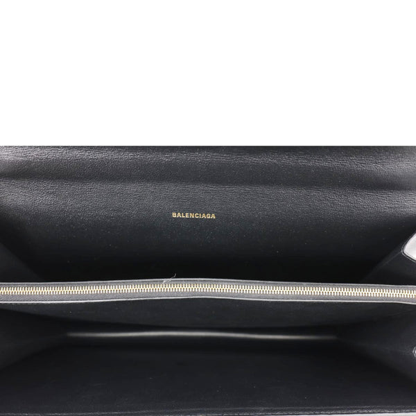 BALENCIAGA Sharp XS Calfskin Leather Top-Handle Crossbody Bag Black