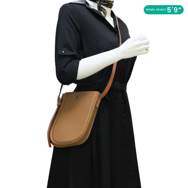 HERMES Perspective Cavaliere 21 Togo Leather Shoulder Bag Brown
