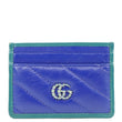 GUCCI Torchon GG Calfskin Leather Card Holder Blue 573812