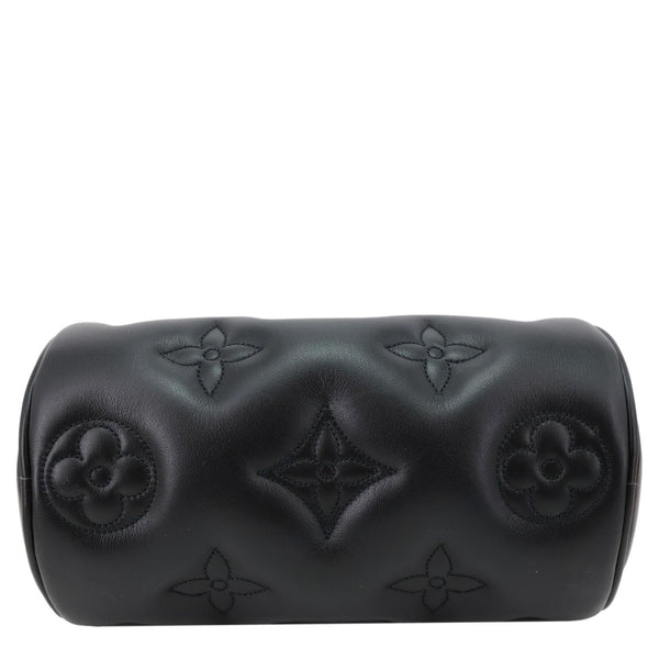 LOUIS VUITTON Papillon BB Calfskin Bubblegram Leather Crossbody Bag Black