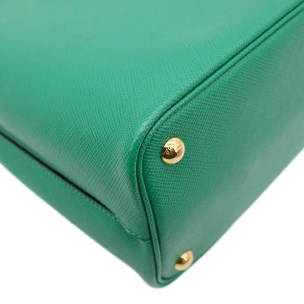 PRADA Panier Saffiano Leather Bucket Bag Green