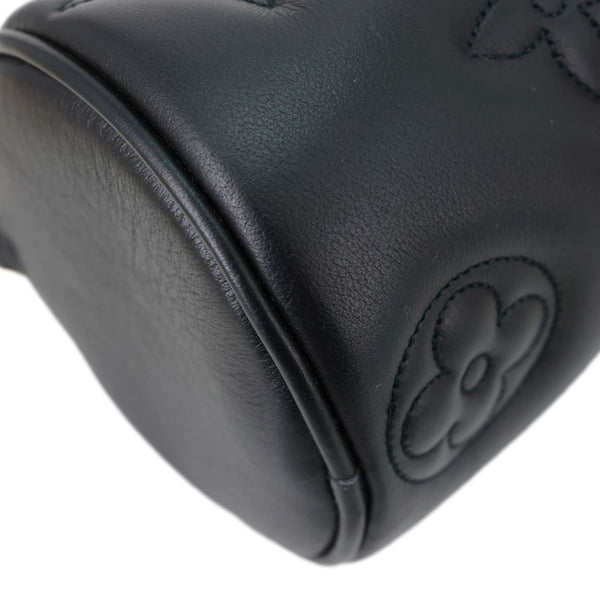LOUIS VUITTON Papillon BB Calfskin Bubblegram Leather Crossbody Bag Black