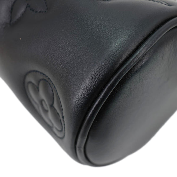 LOUIS VUITTON Papillon BB Calfskin Bubblegram Leather Crossbody Bag Black