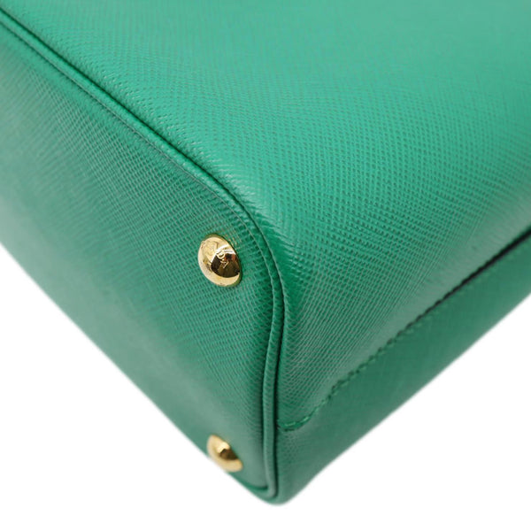 PRADA Panier Saffiano Leather Bucket Bag Green